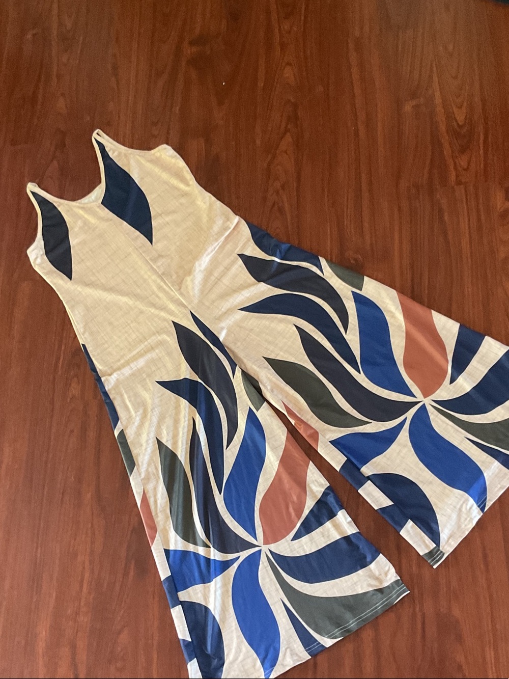 Wide Leg Floral Print Jumpsuit in Cream, Blue, Navy, Olive, Rust